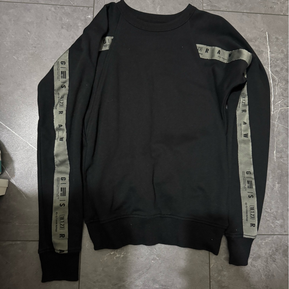 G-Star Black Sweatshirt with Olive Accents